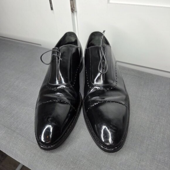 Men\'s Louis Vuitton Vintage Black Leather Cap-Toe RARE Oxfords - Size 9.5 COA main image 8